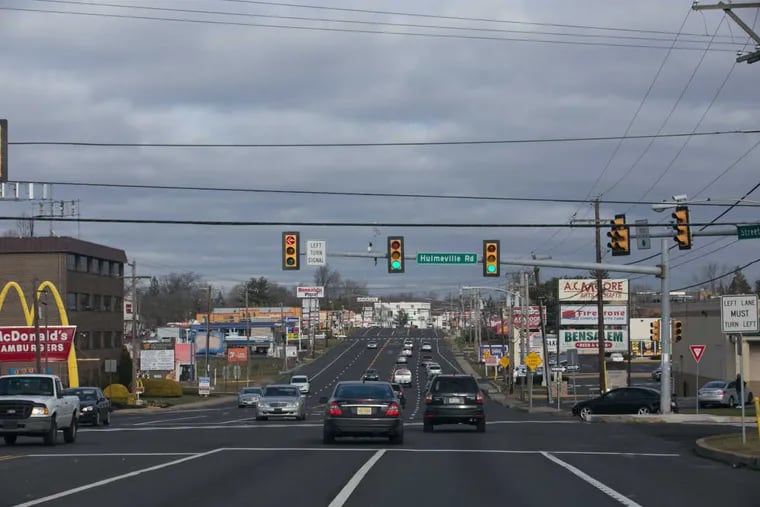 The 1900 stretch of Street Road at the intersection of Hulmeville Road in Bensalem, PA, January 19, 2017.