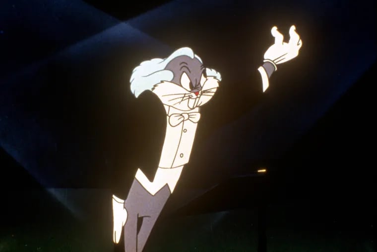 Bugs Bunny as "Leopold" in "Long-Haired Hare,"a loving send-up of Philadelphia Orchestra maestro Leopold Stokowski