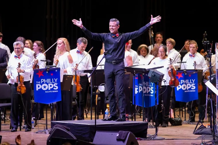 The Philly Pops on Independence. David Charles Abell, center, Conductor, at the TD Pavilion at the Mann Center for the Performing Arts on July 3, 2021.