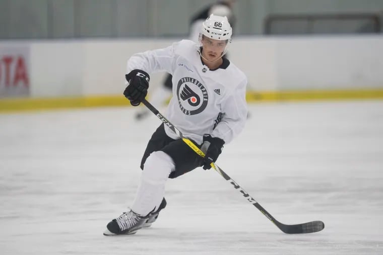 Prospect Morgan Frost will be competing for a roster spot when the Flyers open training camp at the end of next week.