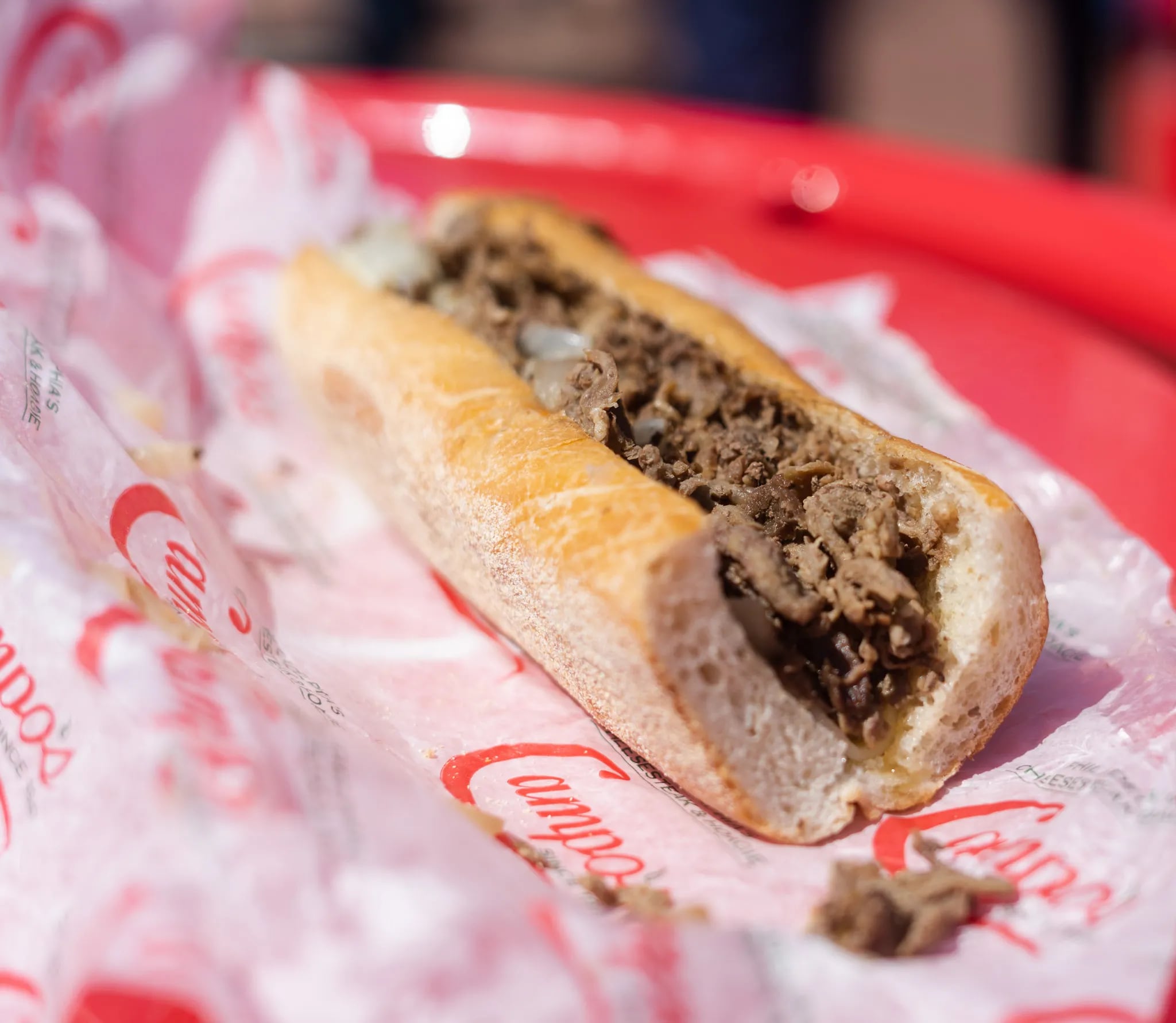 A cheesesteak from Campo's concession stand at Citizens Bank Park.