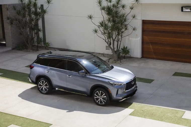 The Infiniti QX60 gets a new look for 2022, plus a nine-speed transmission. Its handling is noteworthy for being so taut for a big vehicle.