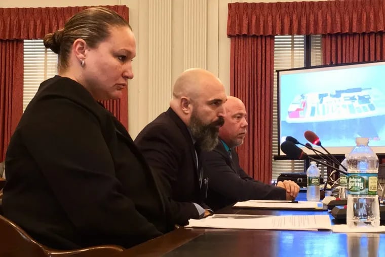 Galloway Police Chief Donna Higbee, retired Atlantic City Police Sgt. Joseph Iacovone, and retired Pleasantville Lt. Christopher Taggart testify before the New Jersey State Commission of Investigation about gang violence.