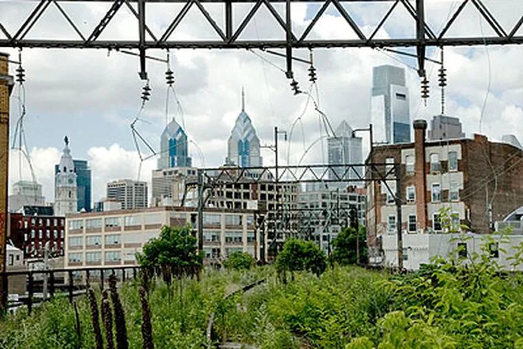 The Philadelphia city skyline as viewed from the Reading Viaduct. (Clem Murray / Staff Photographer)