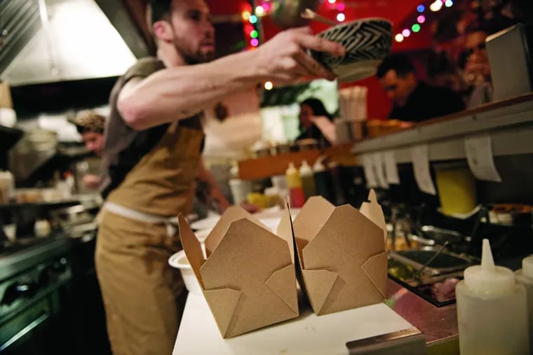 Chef Justin Bacharach juggles dine-in and take-out orders at Cheu Noodle Bar.
