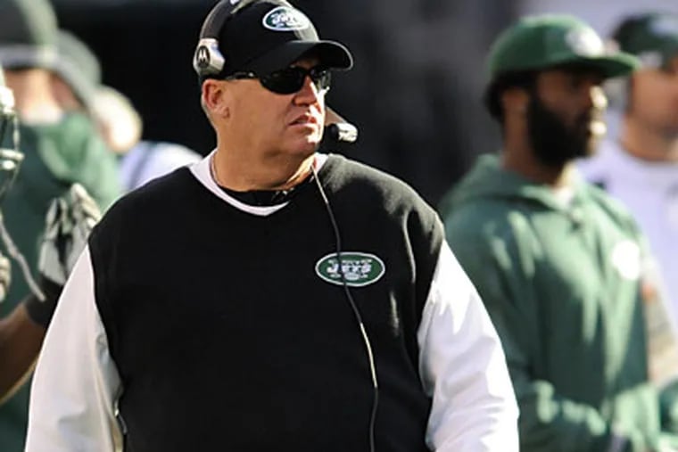 Jets head coach Rex Ryan praised Andy Reid's coaching ability. (Bill Kostroun/AP Photo)