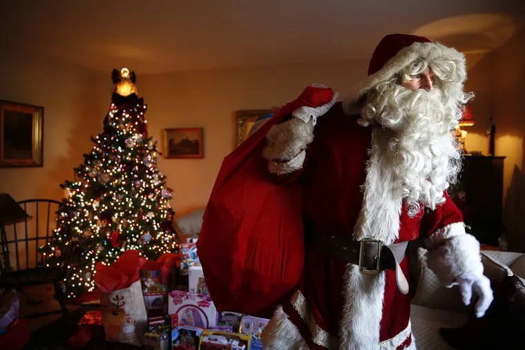 Jim McCloskey prepares for his 40th year of donning his Santa suit and helping critically ill kids. He is seen in his home December 14, 2016 in Blue Bell, PA.