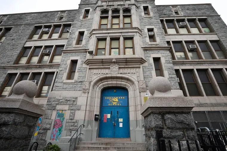 An exterior of Southwark School in South Philadelphia. The school was temporarily closed when asbestos was found in October. Critics of tax abatements say the programs drain funding that would go to schools to use for maintenance and academic support while benefits to the local economy are unclear.