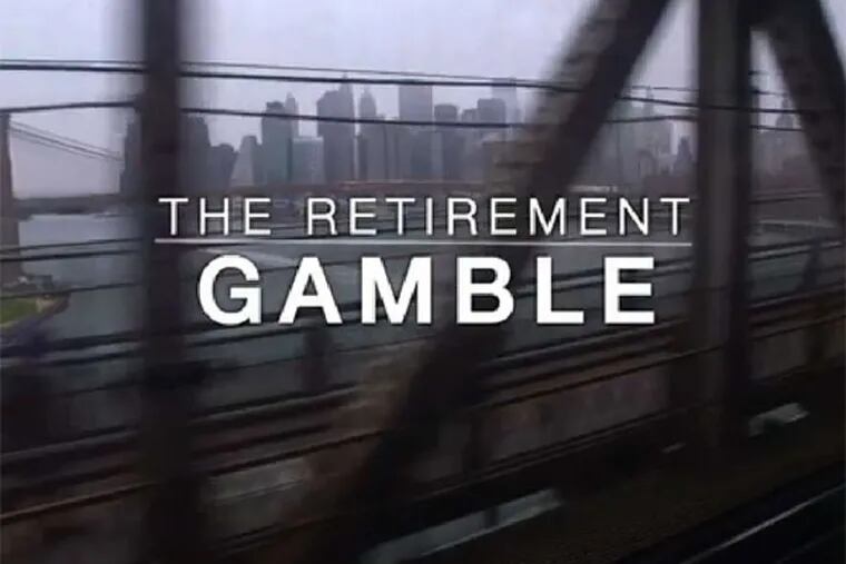 A PBS Frontline report looks at &quot;The Retirement Gamble,&quot; pointing out shortcomings of the programs, pensions and personal-saving accounts designed to aid us in later years.