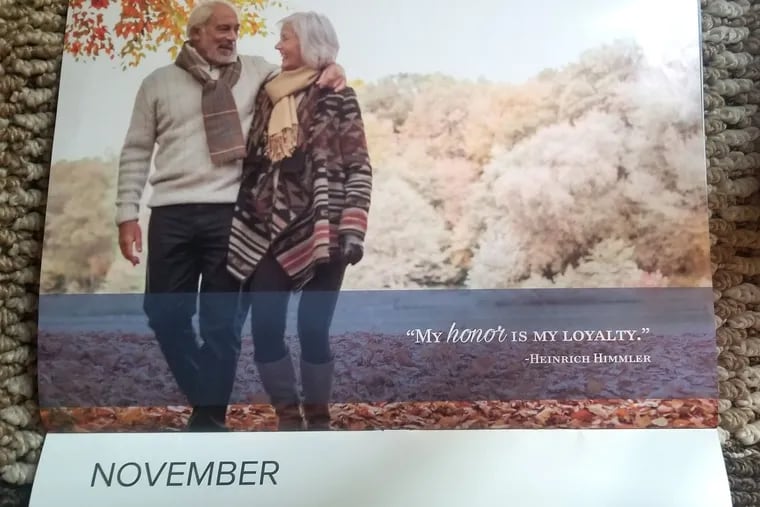 StoneMor Inc., the nation’s second largest “death care” company, based in the Philadelphia suburbs of Trevose, issued a 2020 calendar with a quote from Nazi SS commander Heinrich Himmler. The company blamed an outside vendor.