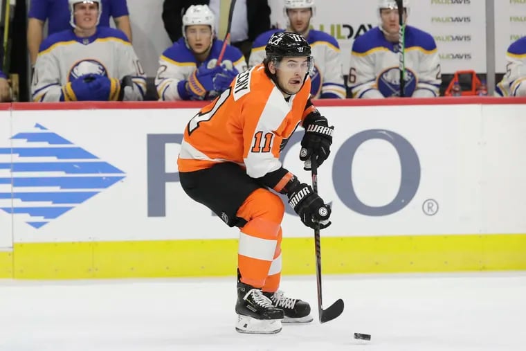 Flyers right winger Travis Konecny, who is tied with James van Riemsdyk for the team lead with five goals, might be benched for Saturday's game vs. the Islanders.