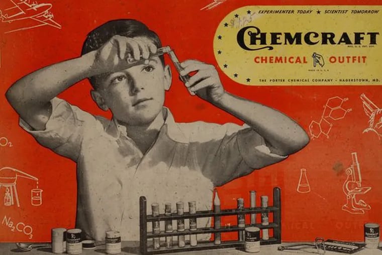 A 1947 chemistry set from the Chemical Heritage Foundation, which will hold a First Friday science fair in Old City.
