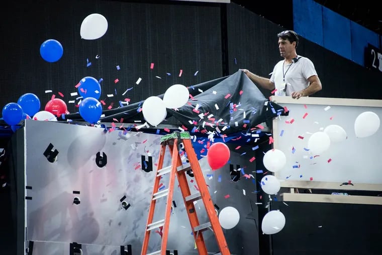 There seemed to be no end of confetti and balloons as crews cleaned up the Wells Fargo Center.