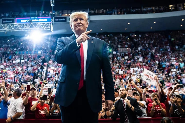 At a "Keep America Great" rally in Cincinnati, President Donald Trump reiterated his harsh words for Baltimore and other diverse, liberal cities. Democrats "deliver poverty for their constituents," he said.