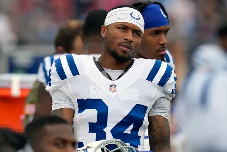 Former Colts cornerback Isaiah Rodgers (34) who joined the Eagles last August, was reinstated by the NFL on Tuesday after missing an entire season for violating the league's gambling policy.