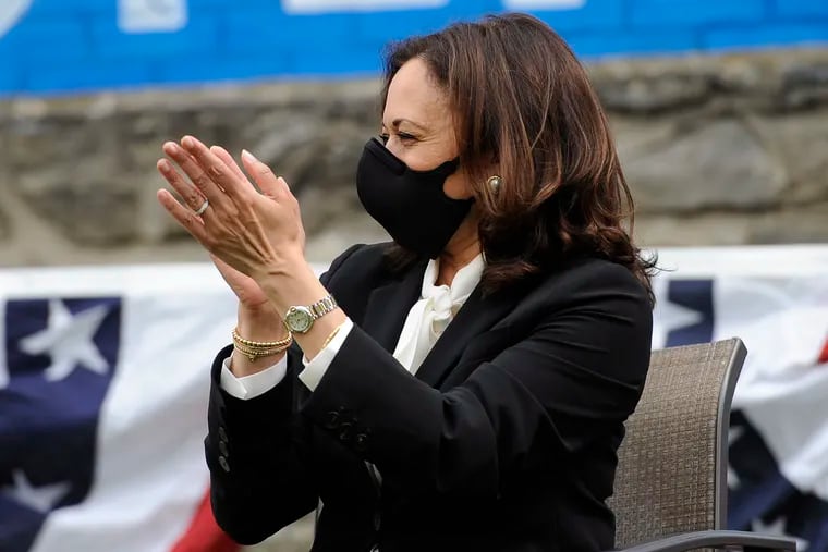 Democratic vice presidential nominee Kamala Harris participates in a Sister to Sister Mobilization in Action event during a campaign stop Thursday in Philadelphia.