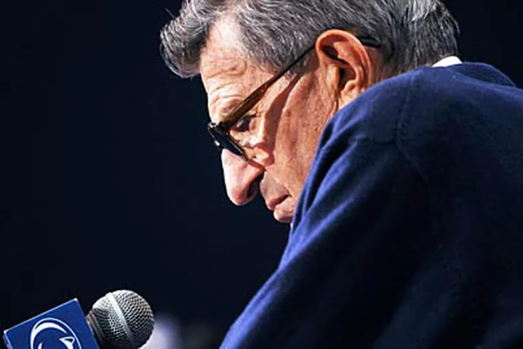 "I didn't know which way to go," Joe Paterno said of his reactions to the Jerry Sandusky accusations. (AP file photo)
