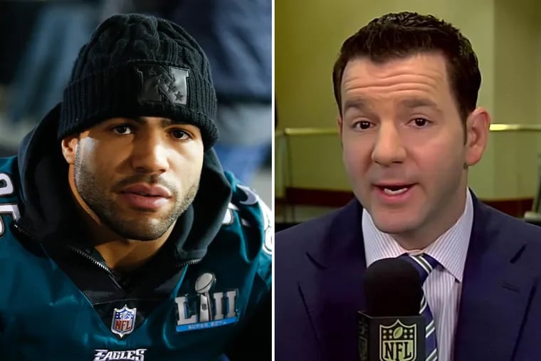 Ex-Eagles linebacker Mychal Smith didn't have anything kind to say to the NFL Network's Ian Rapoport after he reported Smith would be signing with the Cleveland Browns. 