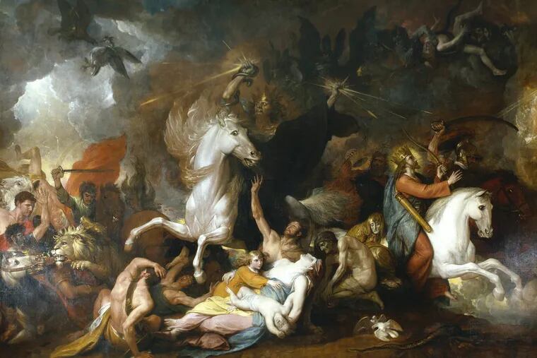 Detail from Benjamin West’s painting “Death on the Pale Horse” (1817), at PAFA.
