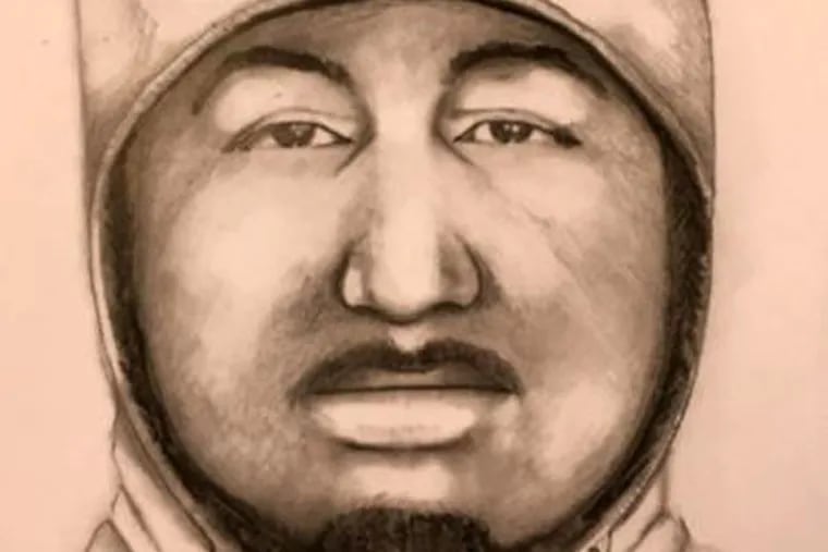 Sketch shows man who stole $18,500 from check-cashing agency in Upper Darby.