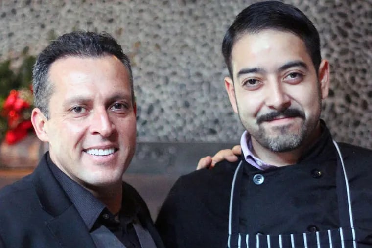 Carlos Melendez (left) and chef Jose Antonio Hidalgo at Coyote Crossing.