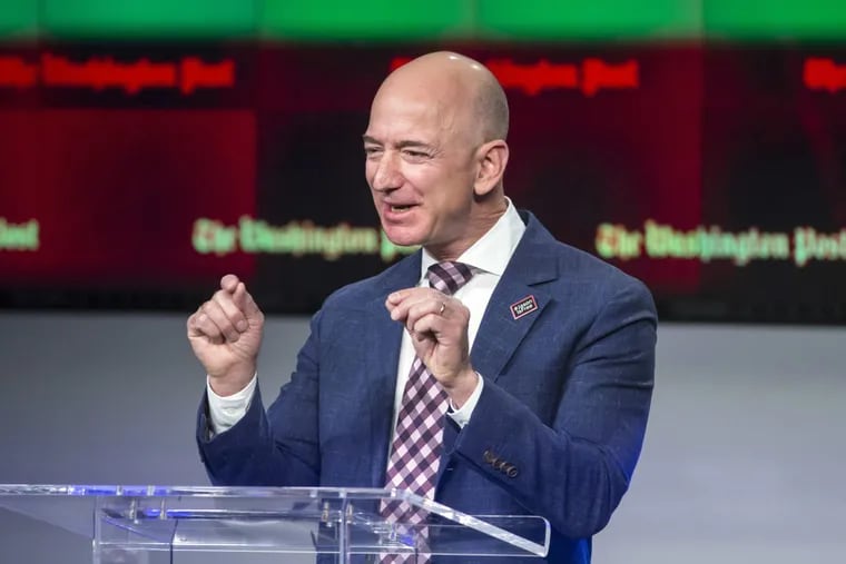 Amazon founder Jeff Bezos at the Washington Post, which he owns, in 2016 (AP Photo/J. Scott Applewhite, File)