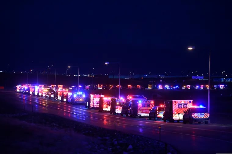 The procession of emergency vehicles for paramedic Paul Cary made its way out of Denver International Airport on Sunday. Cary died from coronavirus after volunteering to help combat the pandemic in New York City.