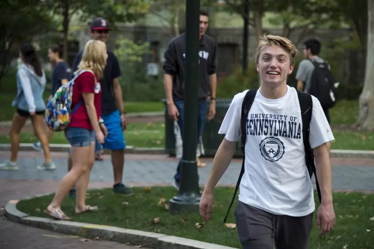 University of Pennsylvania freshman Anthony Scarpone-Lambert on campus.
