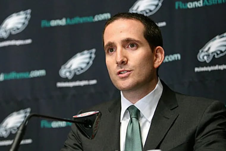 Howie Roseman will look to make up for his first two drafts, which were not all that successful. (Mark Stehle/AP)