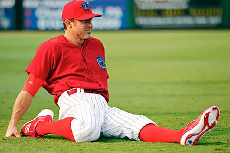 Chase Utley rested yesterday after playing for the Threshers on Tuesday. (Mike Carlson/AP file photo)