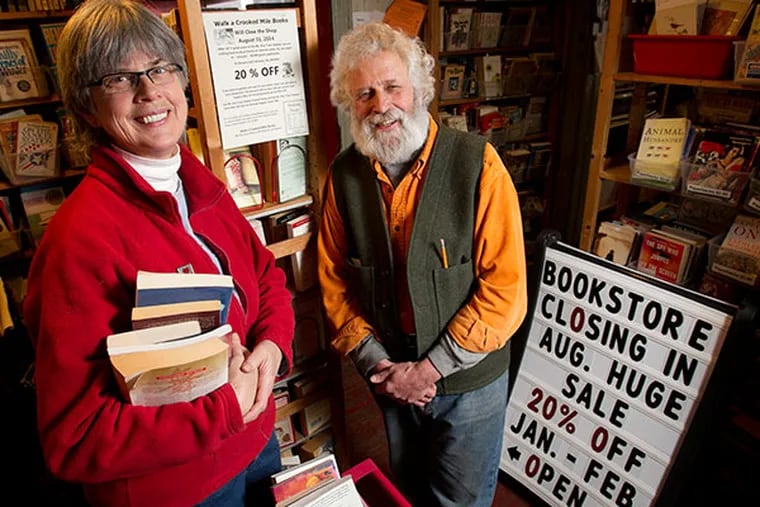 Cynthia Potter and Greg Williams, co-owners of Walk A Crooked Mile Books in Mount Airy.