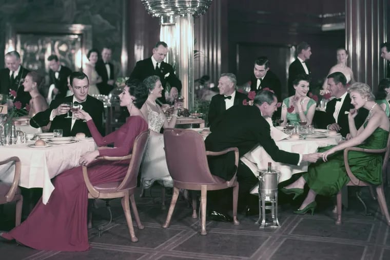 Formal night on a Cunard cruise in the 1940s.