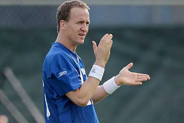 Colts QB Peyton Manning aims for his second Super Bowl Sunday against the Saints. (AP photo / Eric Gay)