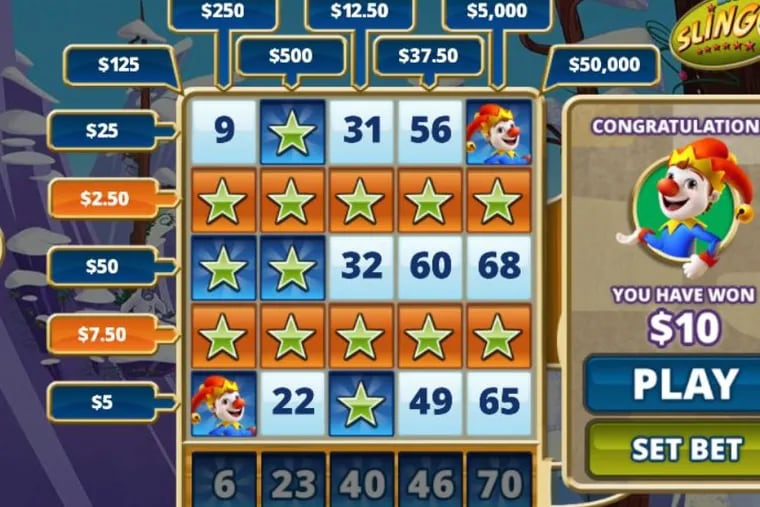 A screenshot of the Pennsylvania Lottery's new iLottery website, showing a winner with in "Slingo" game, which the state agency says is modeled on Bingo. The casino industry is challenging the Lottery's Internet offerings, saying the games too closely simulate casino games, a violation of state law. (Courtesy of Pennsylvania Lottery)