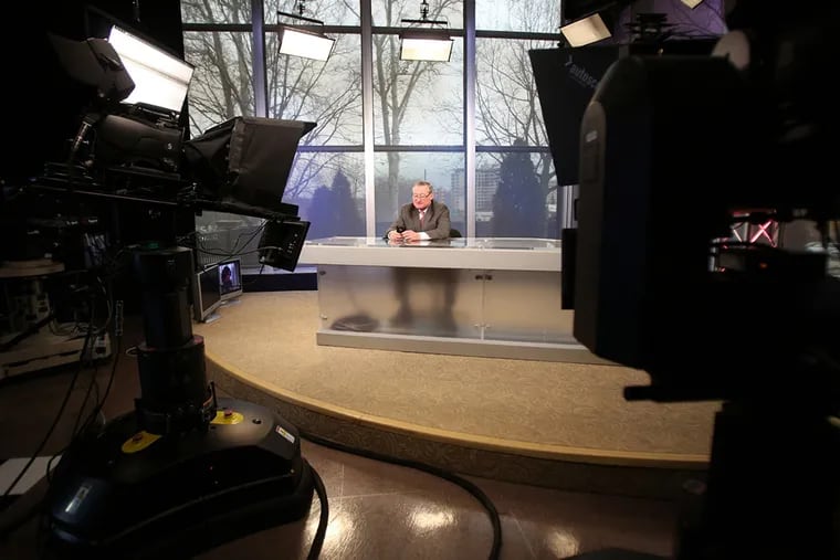 Jim Kenney awaits the start of an NBC10 interview with Jim Rosenfield on March 31, 2015. (STEPHANIE AARONSON/Staff Photographer)