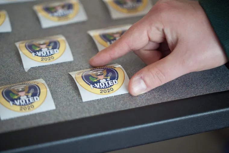 Voting stickers for the 2020 presidential election.