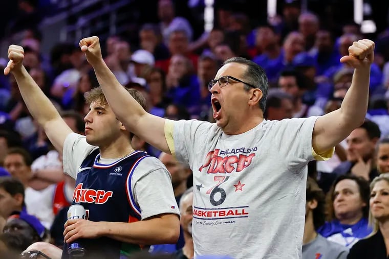 Upset Sixers fans show their displeasure during a game against the Miami Heat in the second-round Eastern Conference playoffs on Thursday, May 12, 2022 in Philadelphia.