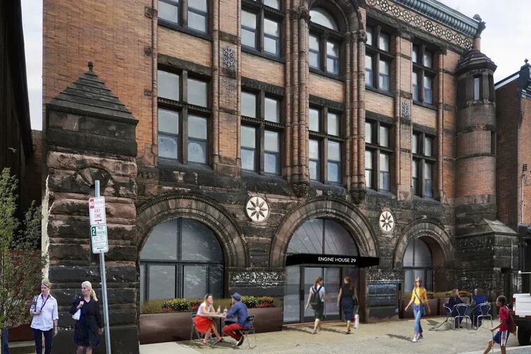 Artist's rendering of Engine 29 firehouse at 1221 N. Fourth St. after proposed restoration into part of an apartment project.