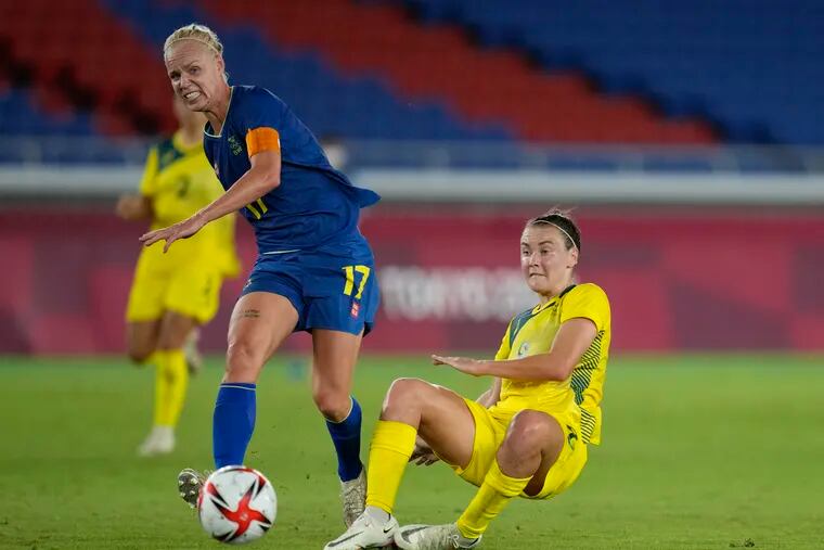Captained by former Philadelphia Independence forward Caroline Seger (17), Sweden is the favorite to win the Olympics women's soccer gold medal game.