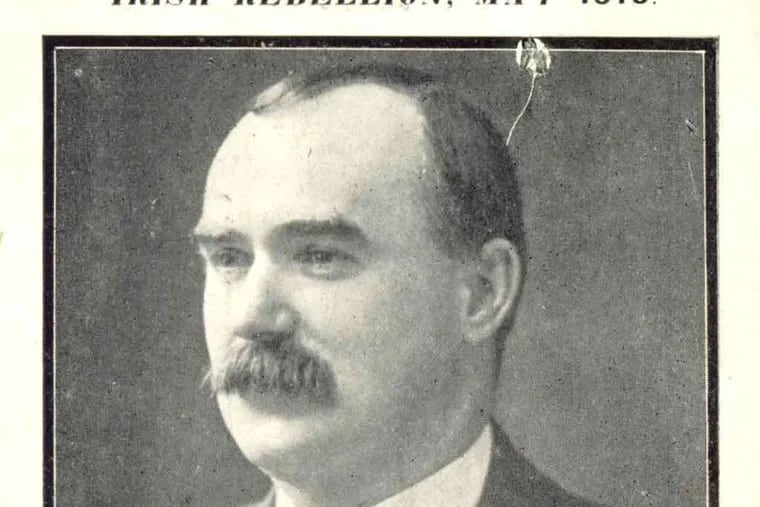 James Connolly, too weak to stand.