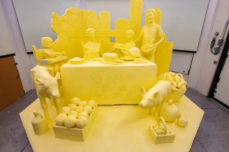 The 1,000-pound butter sculpture at the 2024 Pennsylvania Farm Show in Harrisburg. The display didn't disappoint Inquirer reporter Kristen Graham, who had longed for years to see the show's butter sculpture in person.
