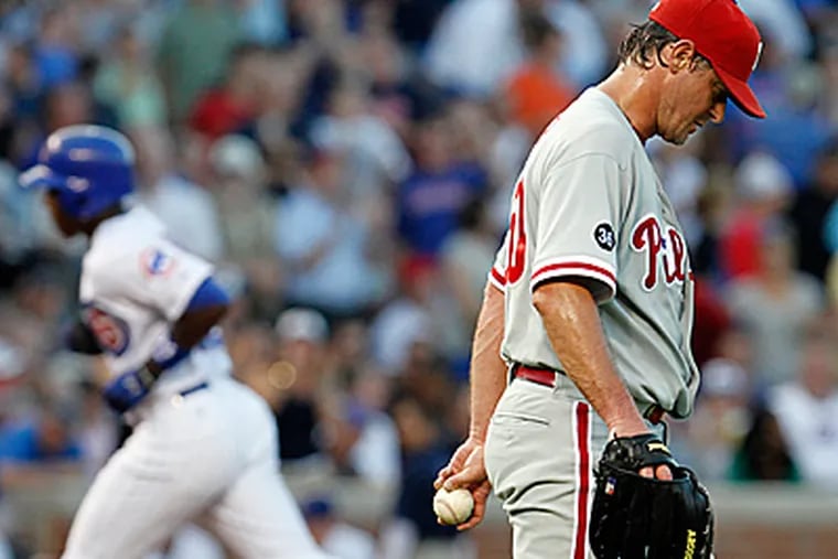 Jamie Moyer's career could be in jeopardy if he needs surgery on his pitching elbow.  (AP Photo/Nam Y. Huh)