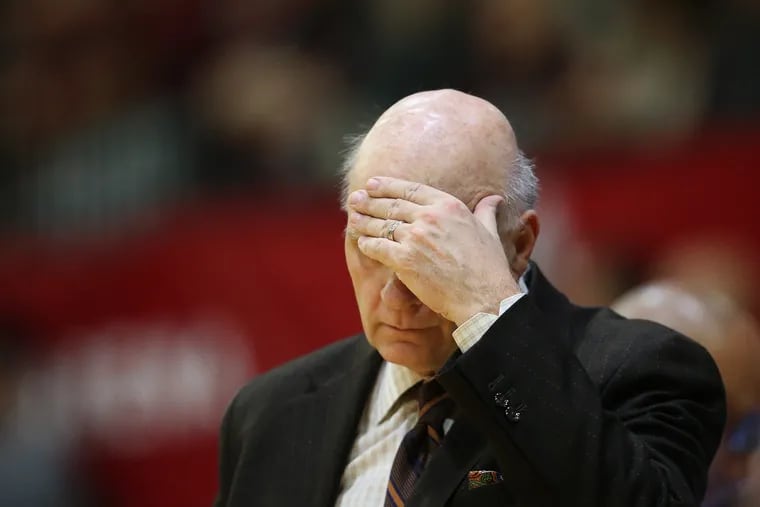 This was St. Joseph's coach Phil Martelli during a game in December. He couldn't have been any happier Wednesday night.