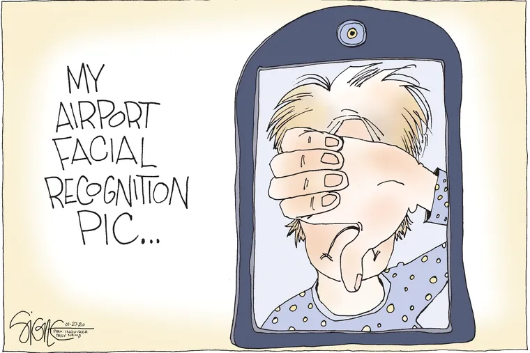 Political Cartoon: Facial recognition doesn't fly