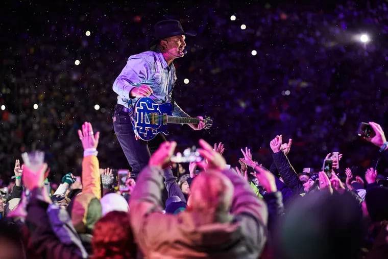 Garth Brooks performs at Notre Dame Stadium in his television special, "Garth: Live at Notre Dame!" The special, recorded in October, will air at 8 p.m. Sunday, Dec. 2, on CBS.