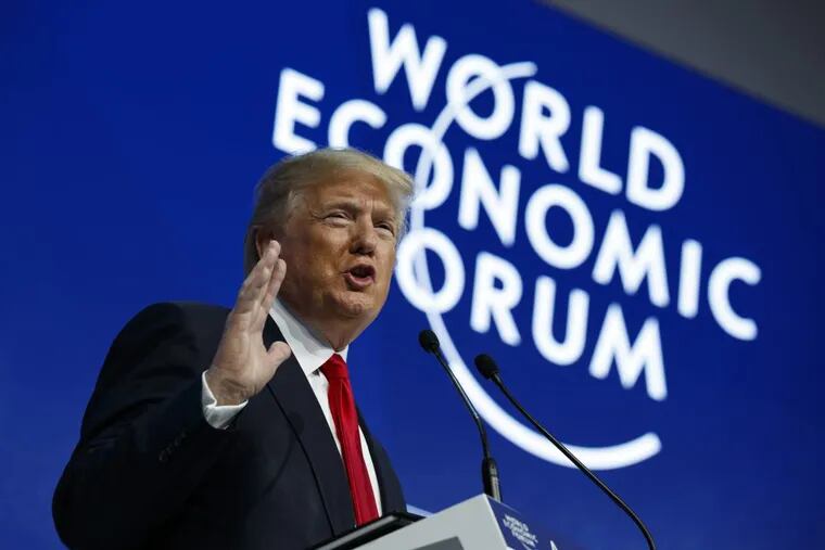 President Donald Trump delivers a speech to the World Economic Forum, Friday, Jan. 26, 2018, in Davos.