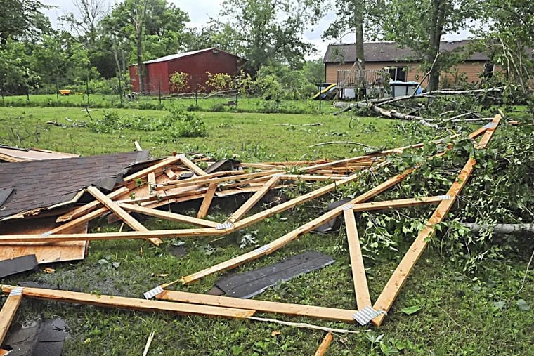Storm damage in May in New Carlisle, Ohio. Government says this has been a big year for wild weather in the U.S.