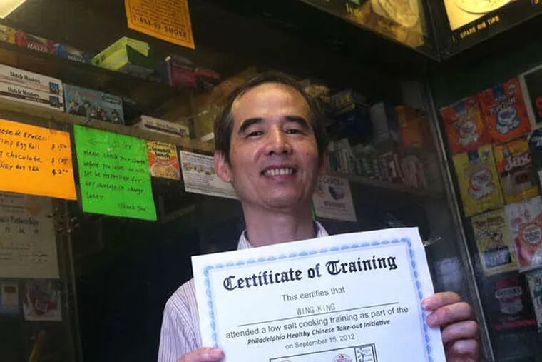 Won Cheng Ho, owner-chef at Wing King, has completed low-salt training.