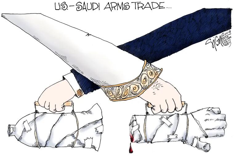 Signe Wilkinson cartoon du jour SIGN24e Saudi Arms Sales