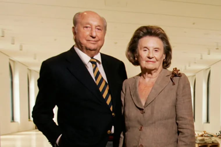 Raymond and Ruth Perelman at the opening of the Art Museum building named for them. (Michael Bryant / Staff Photographer)